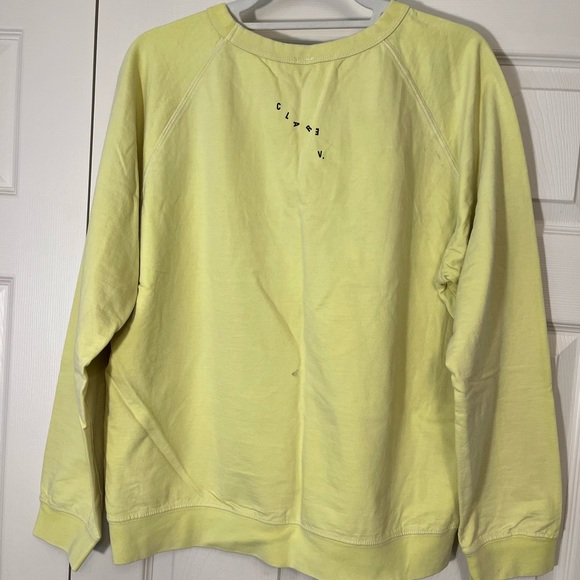 CLARE V SWEATSHIRT, NEON YELLOW W/ BLACK EYES, XL - Picture 2 of 7